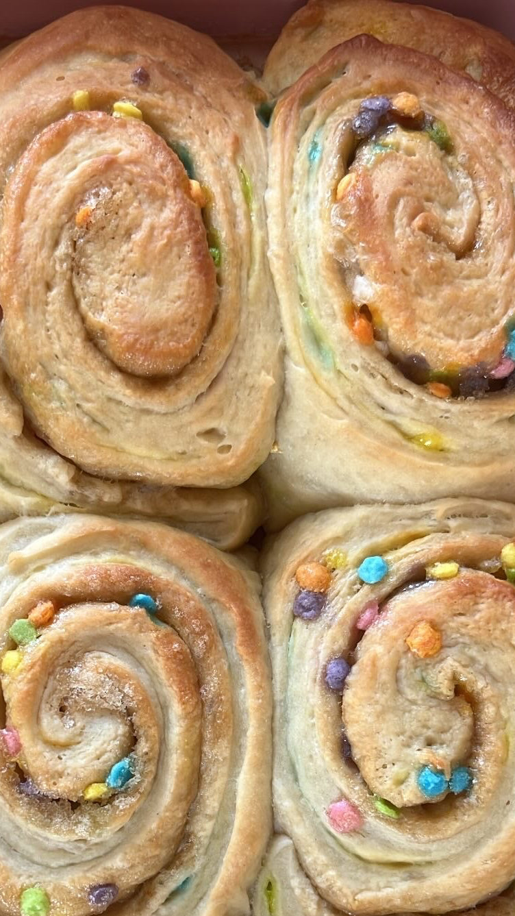 Birthday cake sweet roll